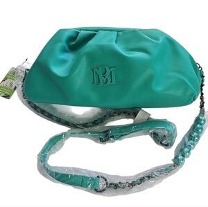 NWT Badgley Mischka Wrapped Frame Green Crossbody Vegan Leather Shoulder Purse